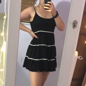 Black backless mini sundress